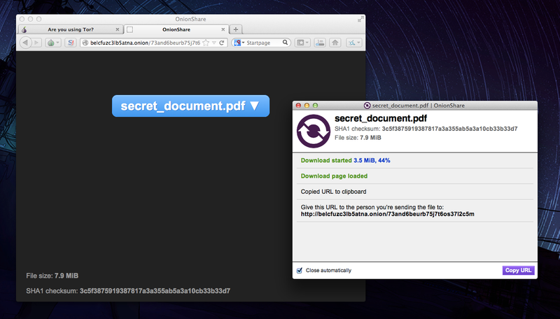 Illustration for article titled Meet Onionshare, the File Sharing App the Next Snowden Will Use